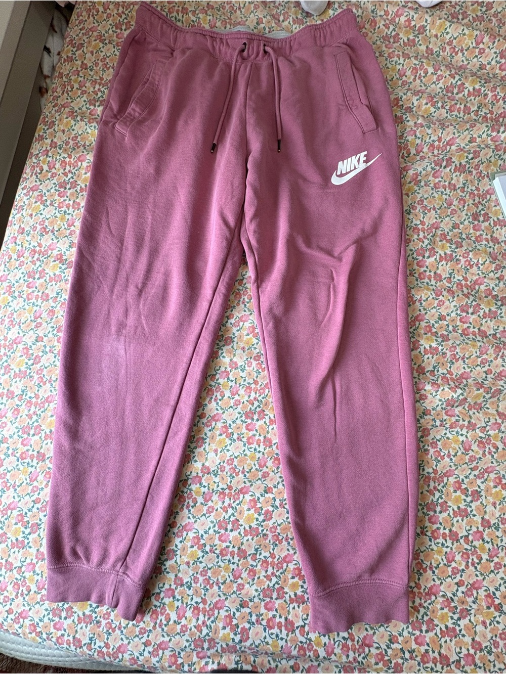 Nike Mauve Pink Joggers with White Swoosh